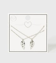 New Look 2 Pack Silver Best Friends Heart Necklaces